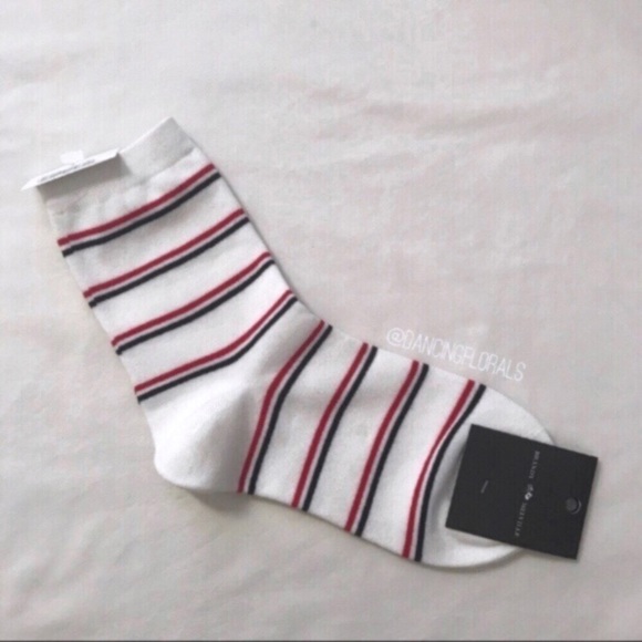 brandy melville red//white checkers knit socks NWT